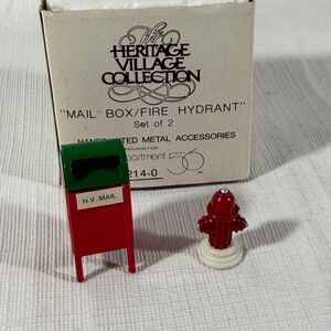 Department 56 Red Fire Hydrant and Red/Green Mailbox Holiday Collectible